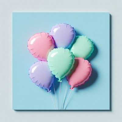 Colorful Balloons on Blue Background