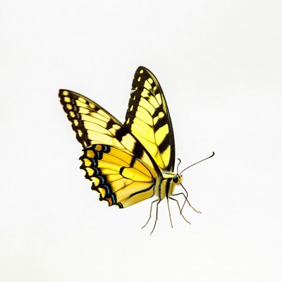 Yellow Swallowtail Butterfly Wings Spread
