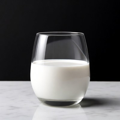 Glass of Milk on Marble