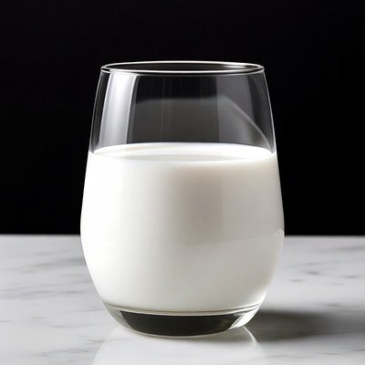 Glass of milk on marble