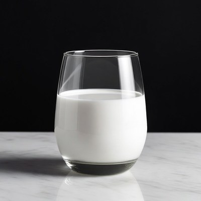 Glass of Milk on Marble
