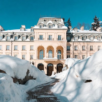 Snowy Grand Hotel in Winter