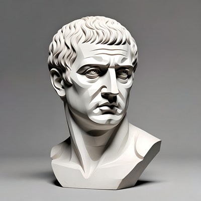 Ancient Roman Man Bust Sculpture