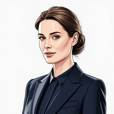 Woman in navy blazer portrait