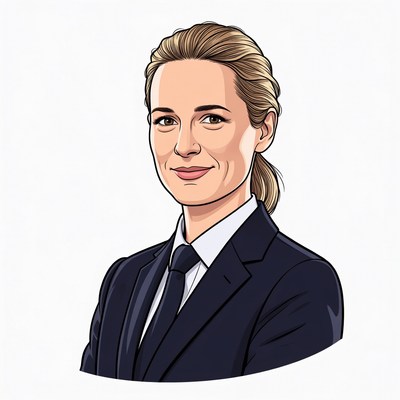 Blonde woman in suit and tie