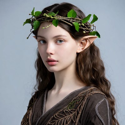 Elf girl with leaf crown