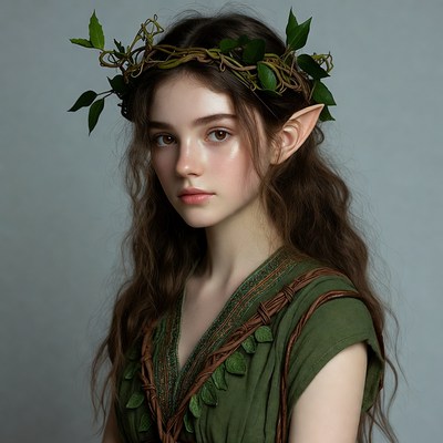 Elf girl with leaf crown
