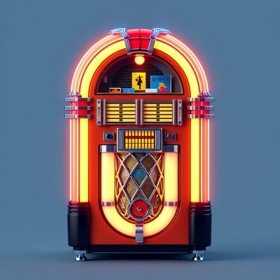 Vintage Red Neon Jukebox