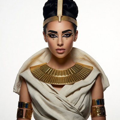 Egyptian Woman in Gold Jewelry