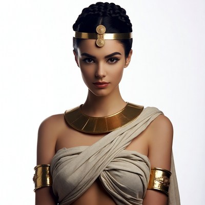 Egyptian Woman in Gold Jewelry