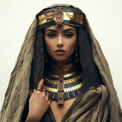 Egyptian woman in golden headdress