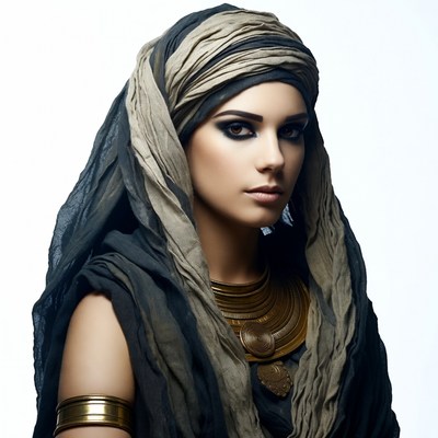 Woman in Turban with Gold Necklace