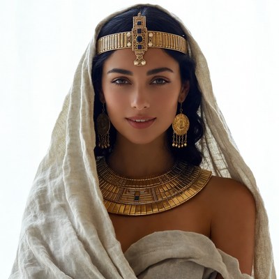 Woman in Egyptian gold jewelry