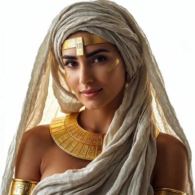 Egyptian woman in gold jewelry