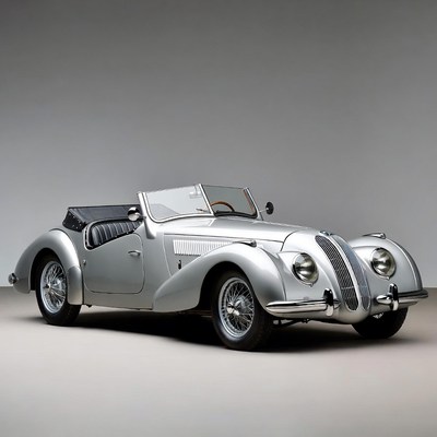 Silver Talbot Lago Classic Roadster
