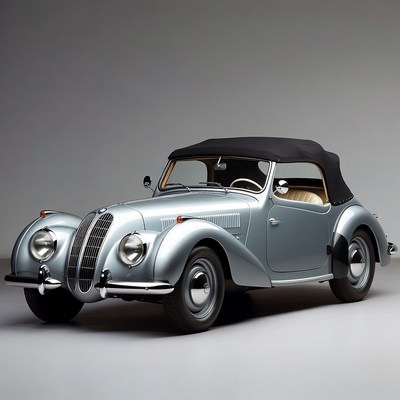 Silver BMW 327 Convertible