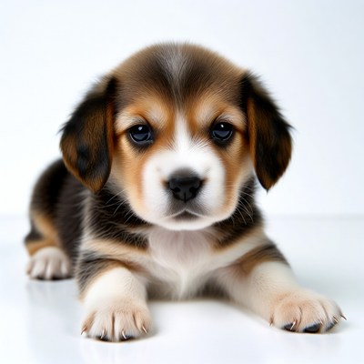 Cute Beagle Puppy Lying Down
