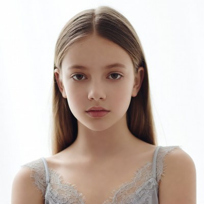 Young girl in lace camisole