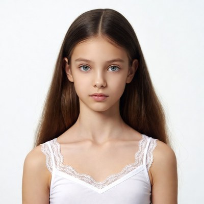 Girl with long brown hair