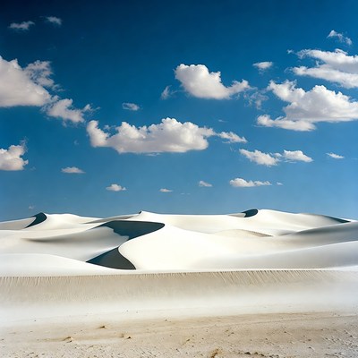 White Sand Dunes Under Blue Sky