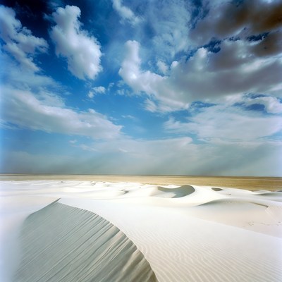 Vast White Sand Dunes Landscape