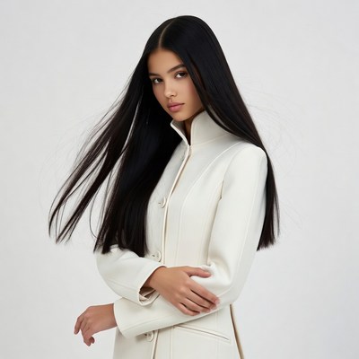 Asian woman in white coat