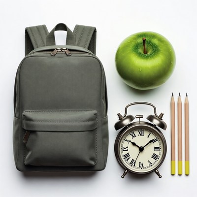 Back to School Supplies Flat Lay