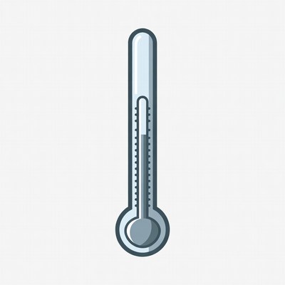 Blue Thermometer Icon