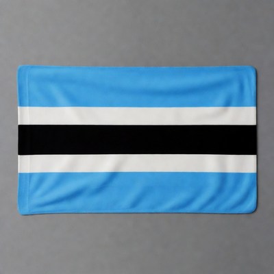 Botswana Flag on Gray Background