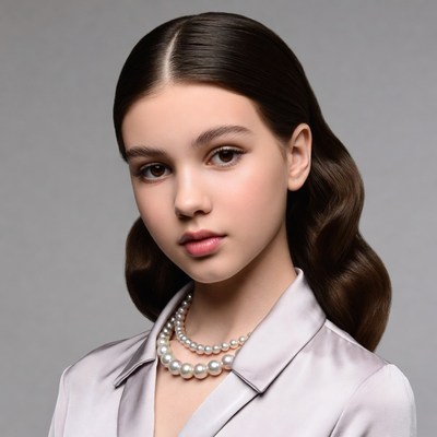 Young woman with pearl necklace