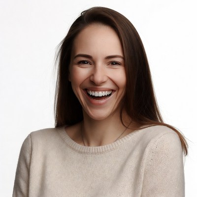 Smiling woman with brown hair