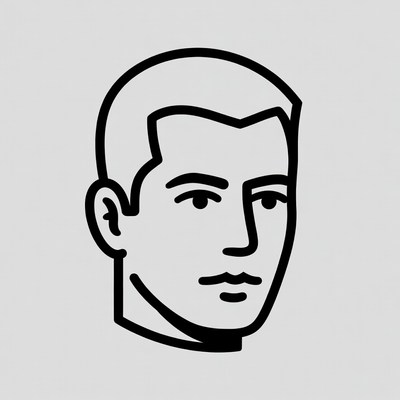 Black line art man face