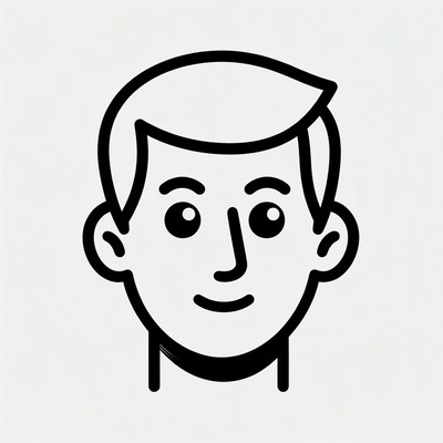 Smiling cartoon man face