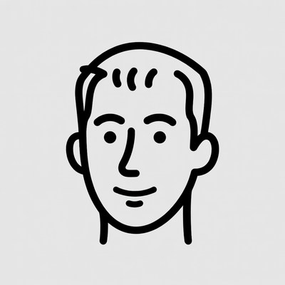 Smiling man line icon