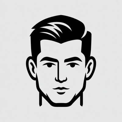 Black Silhouette Male Face Illustration