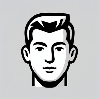 Black and white man illustration