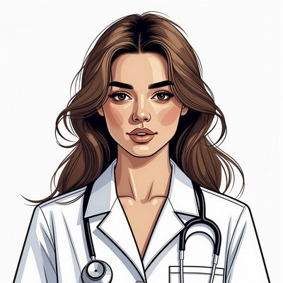 Beautiful woman doctor with stethoscope