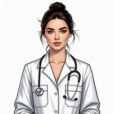 Beautiful woman doctor with stethoscope