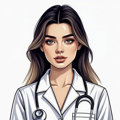 Beautiful woman doctor with stethoscope