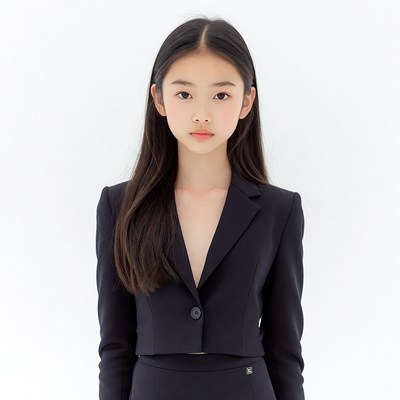 Asian girl in black blazer