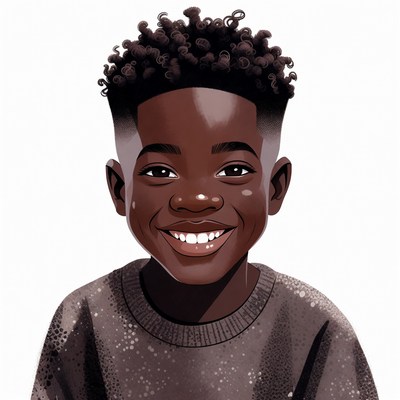 Smiling African boy illustration