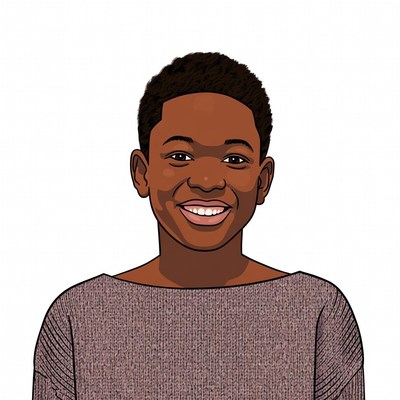 Smiling African-American boy illustration