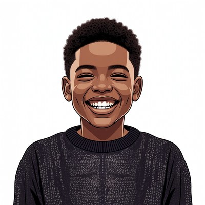 Smiling African-American boy illustration