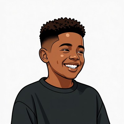Smiling African-American boy illustration