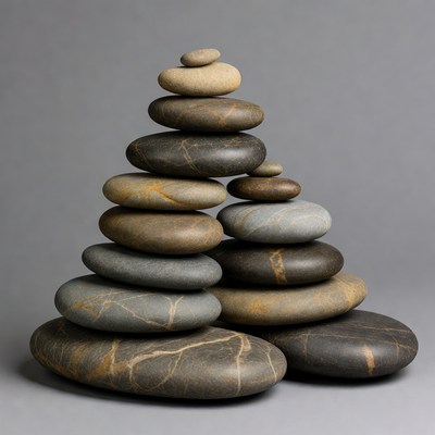 Stacked Pebbles Pyramid