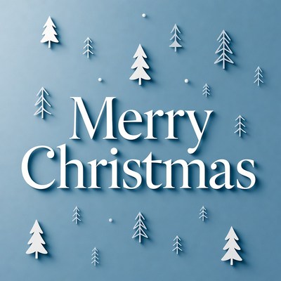 Merry Christmas Paper Cut Trees