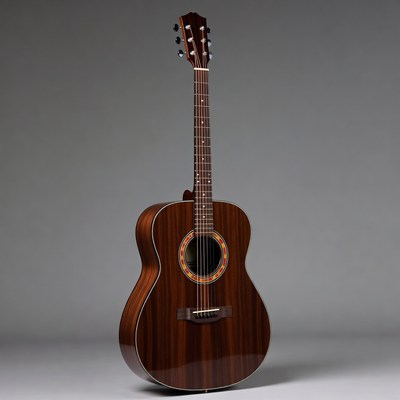 Acoustic Guitar with Colorful Rosette