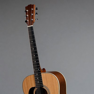 Acoustic Guitar on White Background