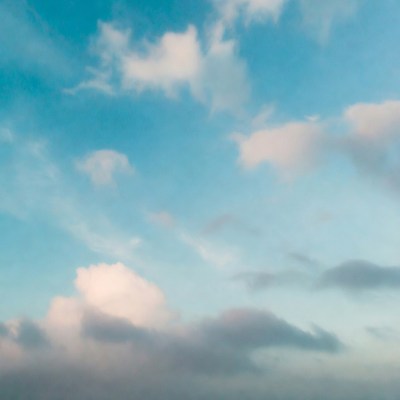 Blue sky with fluffy white clouds