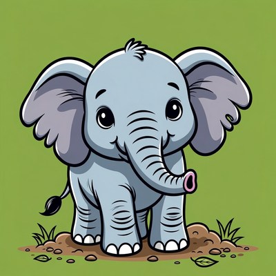 Cute baby elephant illustration